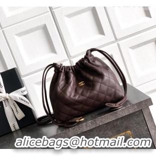 Traditional Specials Chanel Lambskin Leather Clutch with Leather Strap AP5227 Coffee 2026