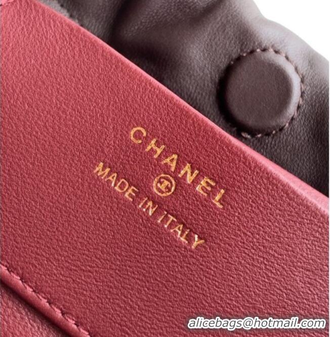 Traditional Specials Chanel Lambskin Leather Clutch with Leather Strap AP5227 Coffee 2026