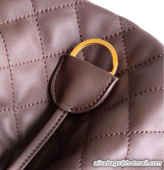 Traditional Specials Chanel Lambskin Leather Clutch with Leather Strap AP5227 Coffee 2026