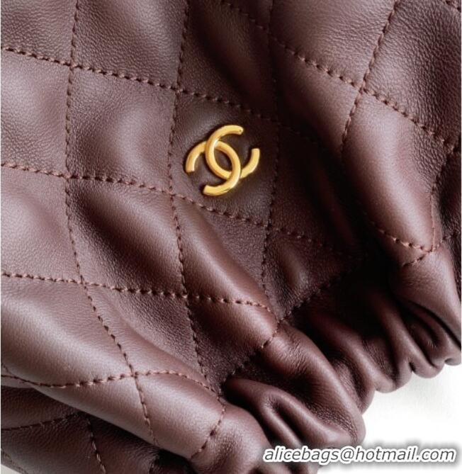 Traditional Specials Chanel Lambskin Leather Clutch with Leather Strap AP5227 Coffee 2026