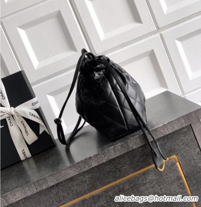 Big Discount Chanel Lambskin Leather Clutch with Leather Strap AP5227 Black 2026