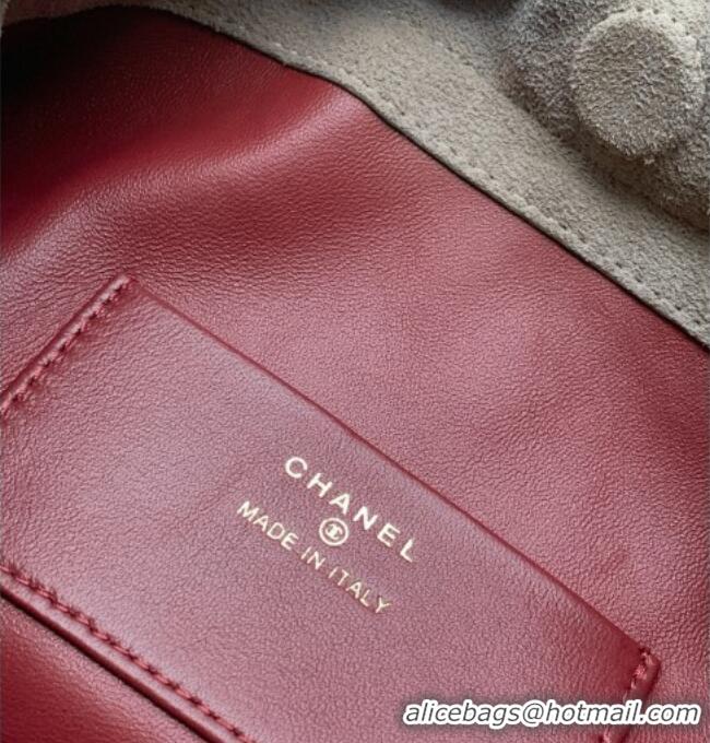 Top Quality Chanel Suede Clutch with Leather Strap AP5227 Grey 2026