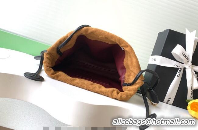 Inexpensive Chanel Suede Clutch with Leather Strap AP5227 Brown 2026