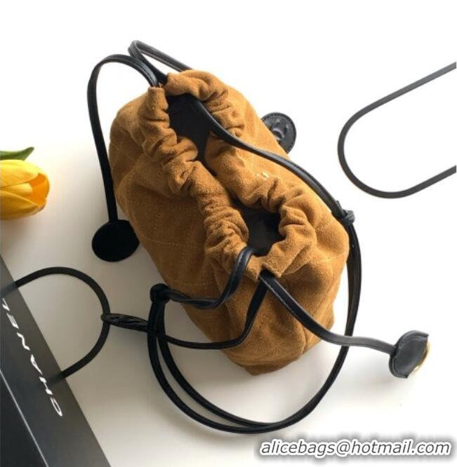 Inexpensive Chanel Suede Clutch with Leather Strap AP5227 Brown 2026