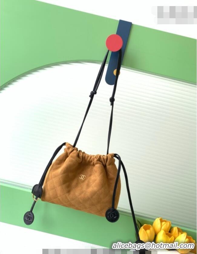 Inexpensive Chanel Suede Clutch with Leather Strap AP5227 Brown 2026