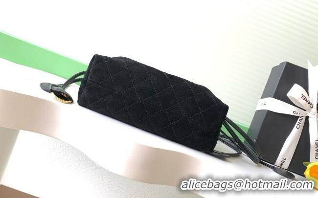 Best Quality Chanel Suede Clutch with Leather Strap AP5227 Black 2026