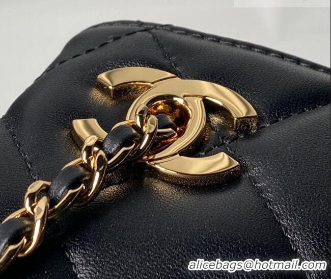 Famous Brand Chanel Lambskin Leather Small Shopping Bag AS6248 Black 2026