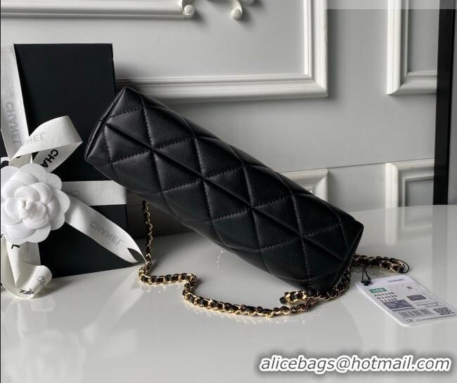 Famous Brand Chanel Lambskin Leather Small Shopping Bag AS6248 Black 2026