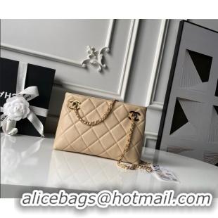Good Product Chanel Lambskin Leather Small Shopping Bag AS6248 Beige 2026