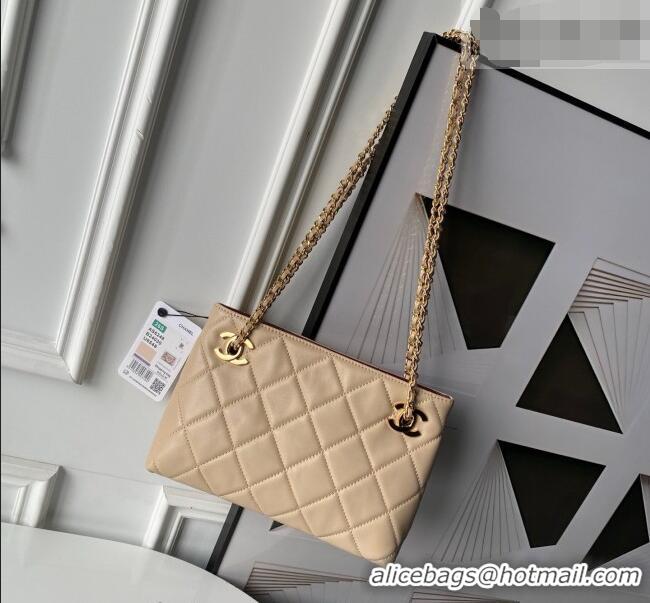 Good Product Chanel Lambskin Leather Small Shopping Bag AS6248 Beige 2026