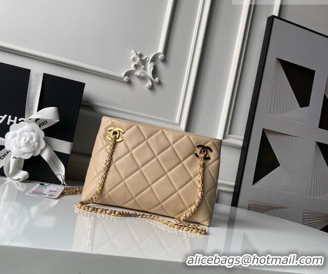 Good Product Chanel Lambskin Leather Small Shopping Bag AS6248 Beige 2026