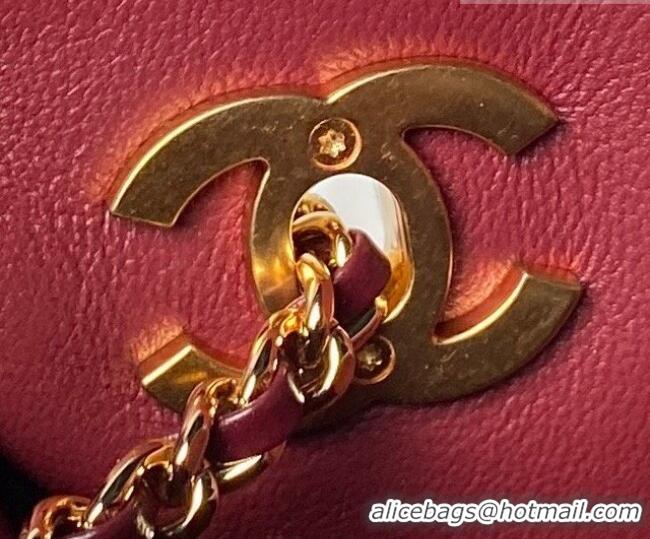 Best Price Chanel Lambskin Leather Small Shopping Bag AS6248 Dark Burgundy 2026