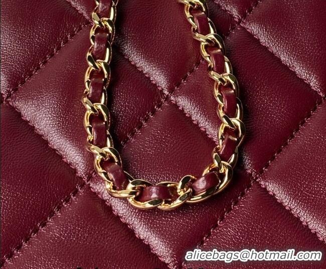 Best Price Chanel Lambskin Leather Small Shopping Bag AS6248 Dark Burgundy 2026