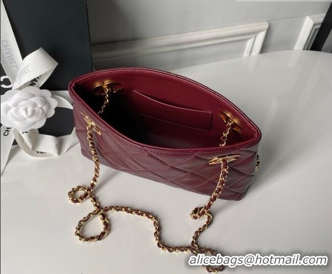Best Price Chanel Lambskin Leather Small Shopping Bag AS6248 Dark Burgundy 2026