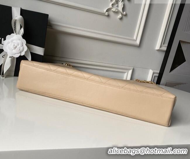 Big Discount Chanel Lambskin Leather Shopping Bag AS6241 Beige 2026