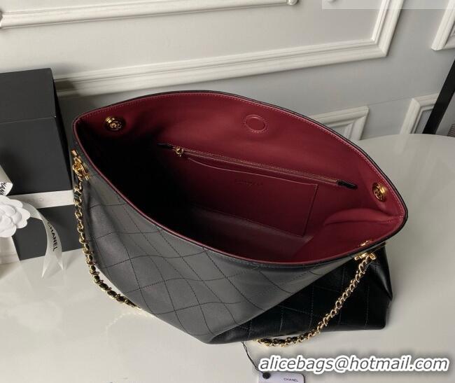 Top Quality Chanel Lambskin Leather Shopping Bag AS6241 Black 2026