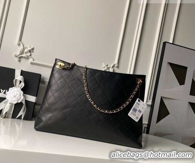 Top Quality Chanel Lambskin Leather Shopping Bag AS6241 Black 2026