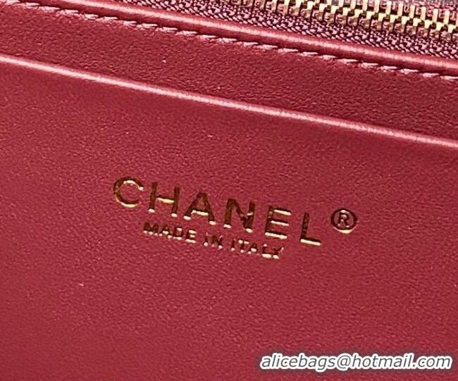 Luxury Discount Chanel Lambskin Leather Shopping Bag AS6241 Burgundy 2026