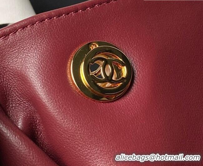 Luxury Discount Chanel Lambskin Leather Shopping Bag AS6241 Burgundy 2026