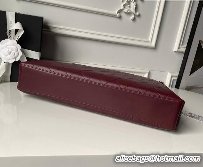 Luxury Discount Chanel Lambskin Leather Shopping Bag AS6241 Burgundy 2026