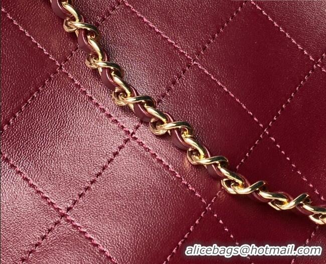 Luxury Discount Chanel Lambskin Leather Shopping Bag AS6241 Burgundy 2026