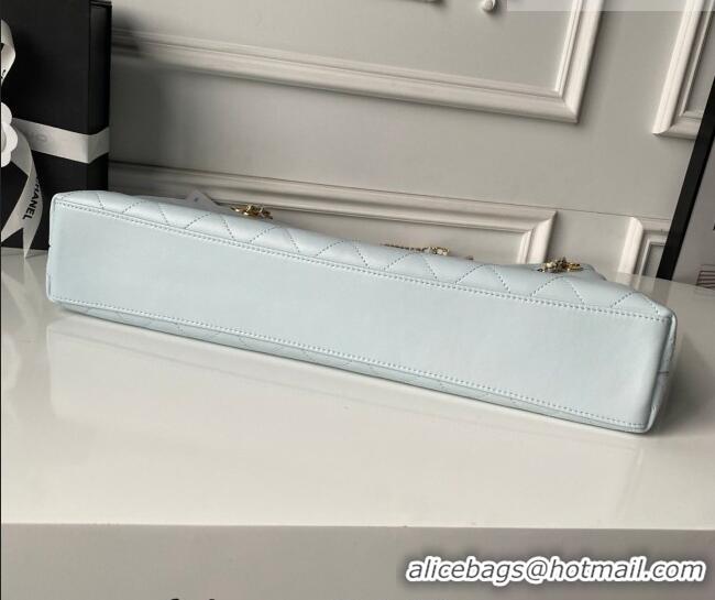 Super Quality Chanel Lambskin Leather Shopping Bag AS6241 Light Blue 2026
