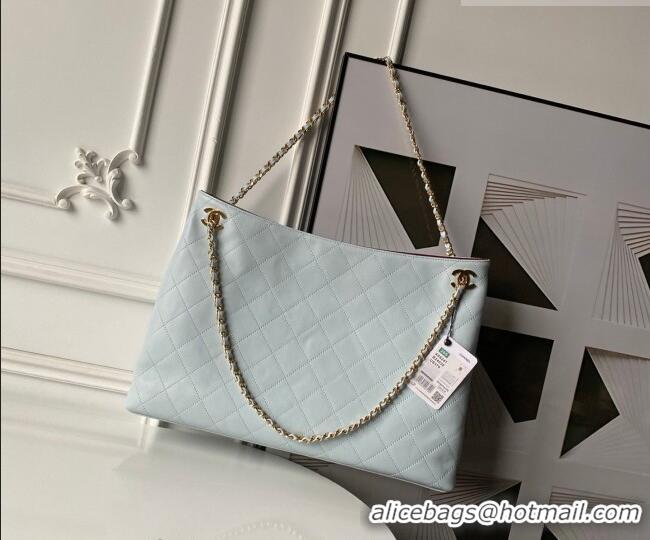 Super Quality Chanel Lambskin Leather Shopping Bag AS6241 Light Blue 2026