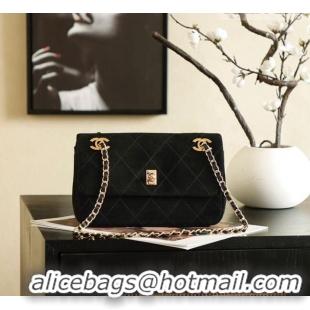 Top Quality Chanel Suede Flap Bag CH041703 Black 2026