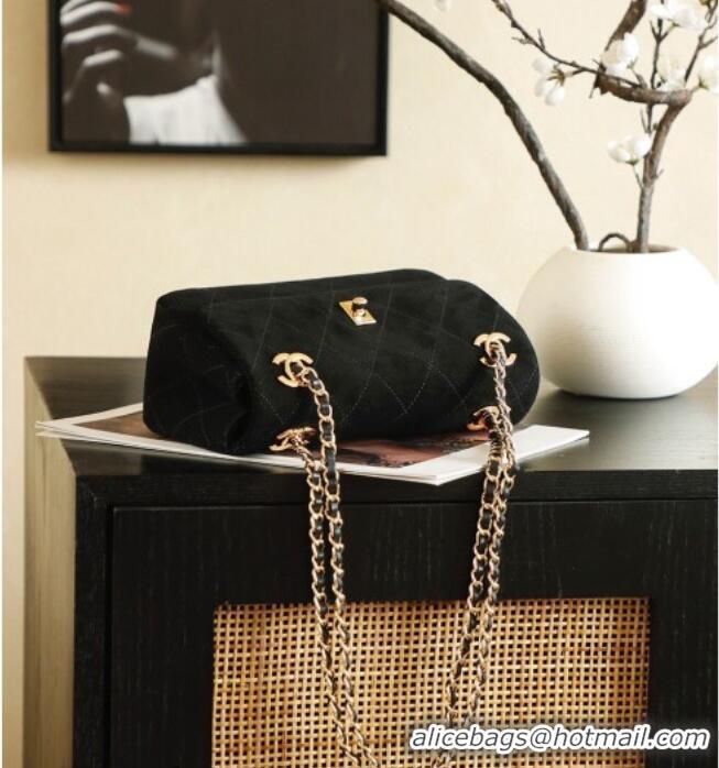 Top Quality Chanel Suede Flap Bag CH041703 Black 2026