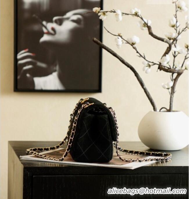 Top Quality Chanel Suede Flap Bag CH041703 Black 2026