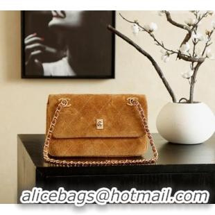Reasonable Price Chanel Suede Flap Bag CH041703 Brown 2026