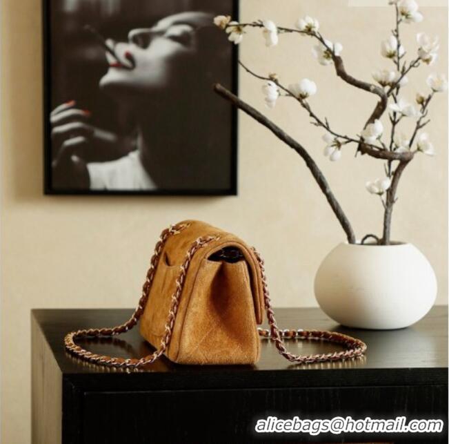 Reasonable Price Chanel Suede Flap Bag CH041703 Brown 2026