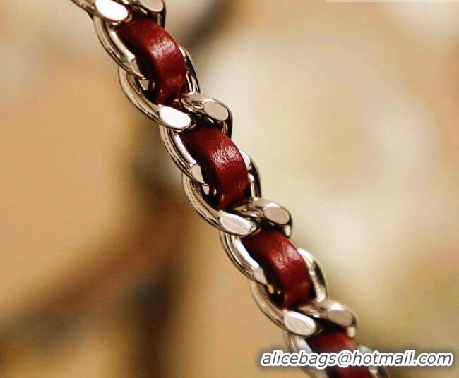 Best Quality Chanel Shiny Lambskin Leather Mini Shopping Bag AS4416 Dark Burgundy 2026