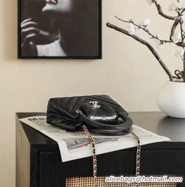 Good Product Chanel Shiny Lambskin Leather Mini Shopping Bag AS4416 Black 2026