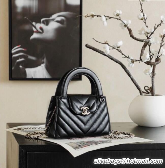 Good Product Chanel Shiny Lambskin Leather Mini Shopping Bag AS4416 Black 2026