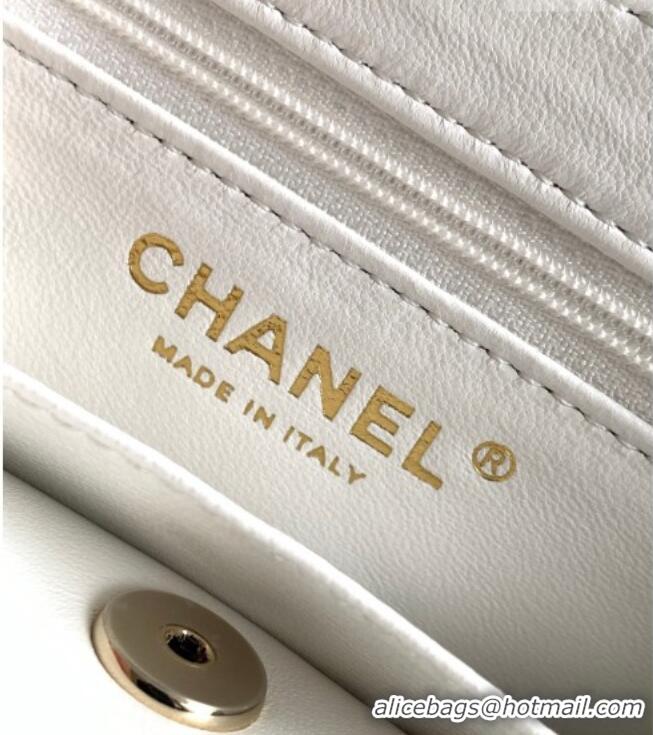 Reasonable Price Chanel Shiny Lambskin Leather Mini Shopping Bag AS4416 White 2026