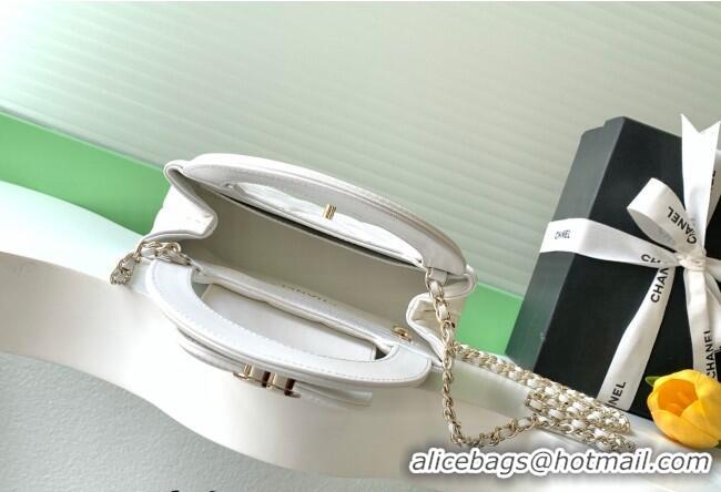Reasonable Price Chanel Shiny Lambskin Leather Mini Shopping Bag AS4416 White 2026