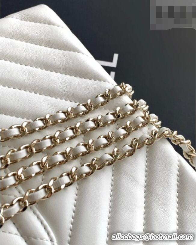 Reasonable Price Chanel Shiny Lambskin Leather Mini Shopping Bag AS4416 White 2026