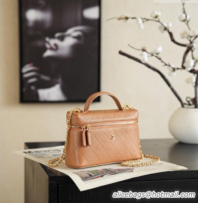 Best Price Chanel Goatskin Leather Vanity Case AP5100 Caramel 2026