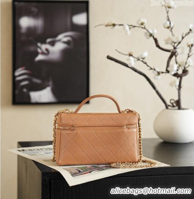 Best Price Chanel Goatskin Leather Vanity Case AP5100 Caramel 2026