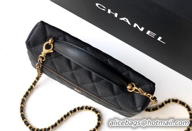 Top Grade Chanel Classic Vanity with Chain in Quilted Grained Calfskin CH041704 Black 2026