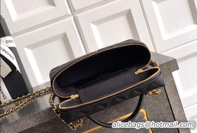 Top Grade Chanel Classic Vanity with Chain in Quilted Grained Calfskin CH041704 Black 2026