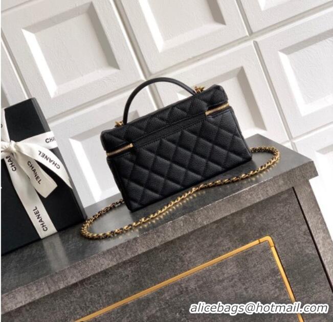 Top Grade Chanel Classic Vanity with Chain in Quilted Grained Calfskin CH041704 Black 2026