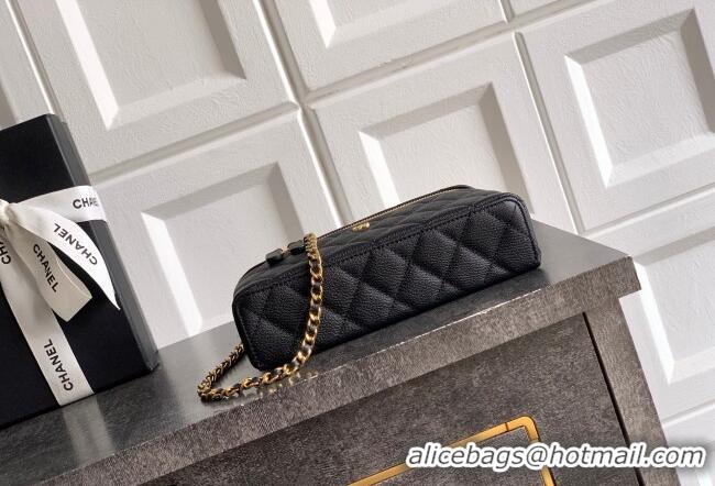 Top Grade Chanel Classic Vanity with Chain in Quilted Grained Calfskin CH041704 Black 2026