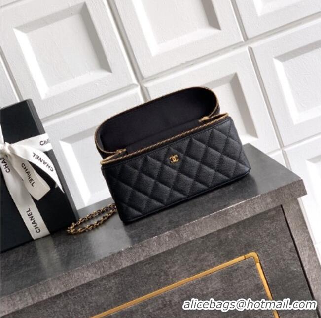 Top Grade Chanel Classic Vanity with Chain in Quilted Grained Calfskin CH041704 Black 2026