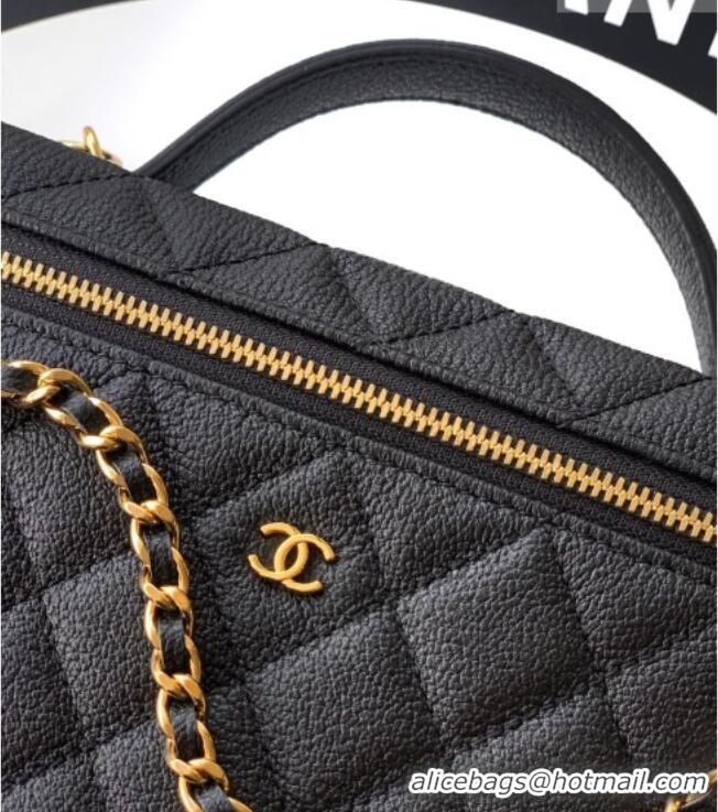 Top Grade Chanel Classic Vanity with Chain in Quilted Grained Calfskin CH041704 Black 2026