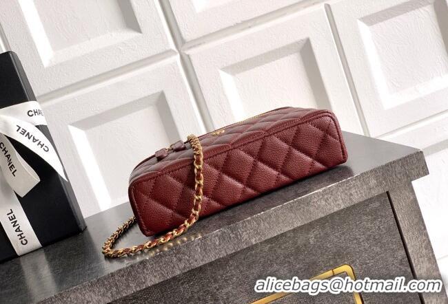 Inexpensive Chanel Classic Vanity with Chain in Quilted Grained Calfskin CH041704 Burgundy 2026