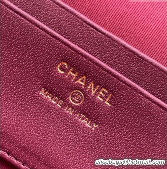 Inexpensive Chanel Classic Vanity with Chain in Quilted Grained Calfskin CH041704 Burgundy 2026