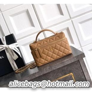 Well Crafted Chanel Classic Vanity with Chain in Quilted Grained Calfskin CH041704 Khaki 2026