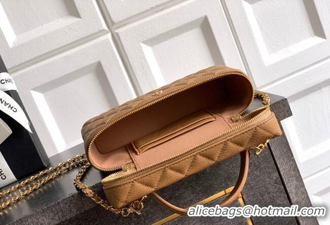 Well Crafted Chanel Classic Vanity with Chain in Quilted Grained Calfskin CH041704 Khaki 2026